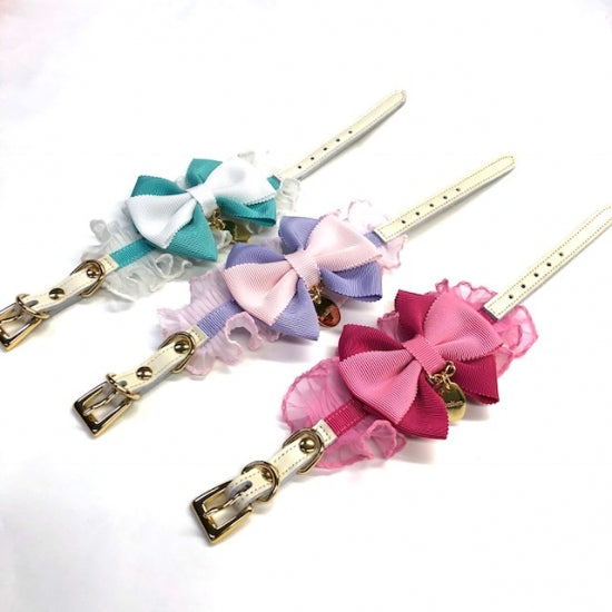 ミントタン minttan キャンディータックフリルリボン カラー&リード【小型犬 首輪 カラー リード セレブ】