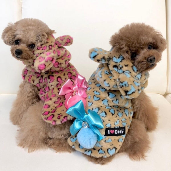 オッティ Otty ヒョウ柄クマさんジャケット【犬服 小型犬 ウエア セレブ アウター 上着 ジャケット コート 】