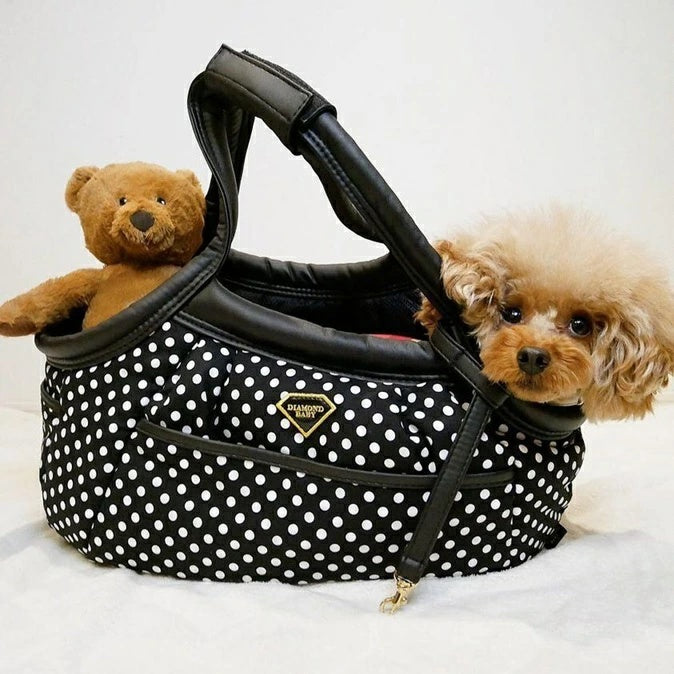 ダイヤモンドベイビー Diamond Baby マシュマロ イージー キャリーバッグ ドット(M)【小型犬 犬用 ペット キャリーバッグ セレブ】 送料無料