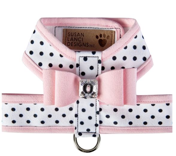 Susan Lanci Designs Big Bow Tinkie Harness with Trim [Small dog harnes