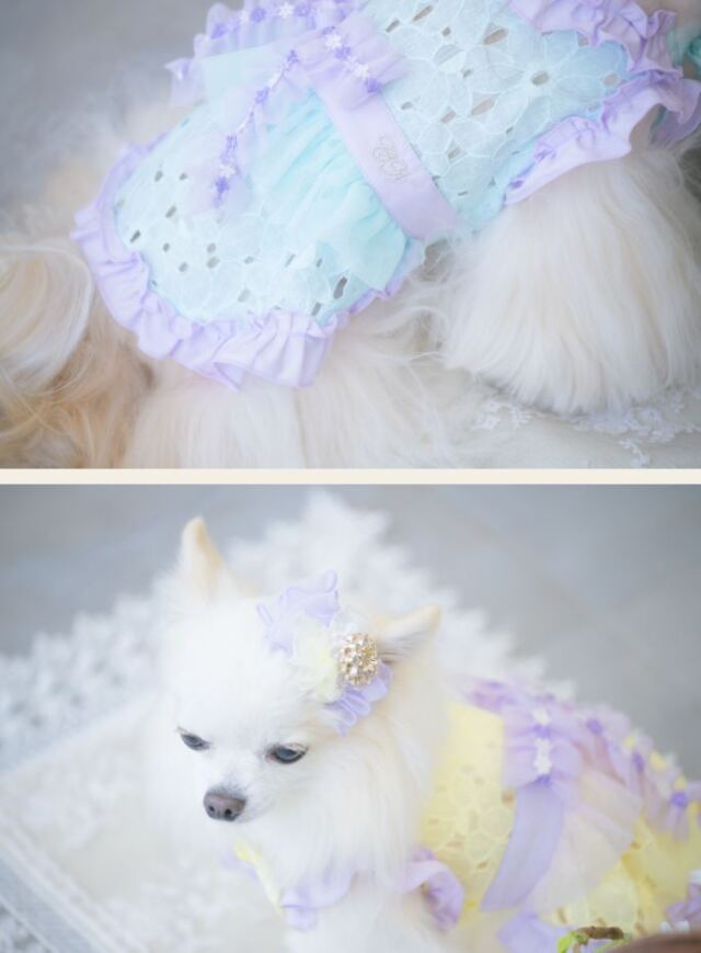 きゃんナナ CanNana ラベンダーフリルワンピース 1102【小型犬 犬服 ウエア ワンピース ドレス セレブ】