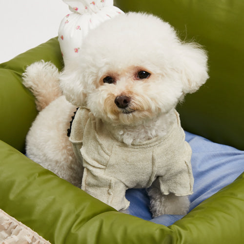 ルイスドッグ louisdog Organic Shirring Cropped Tee【小型犬 犬服 ウエア トップス Tシャツ カットソー セレブ】