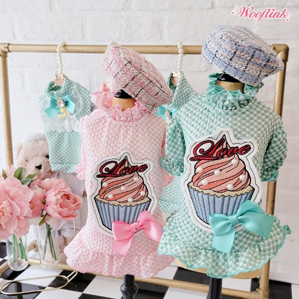 ウーフリンク WOOFLINK YOU ARE MY CUPCAKE【小型犬 犬服 ウエア トップス カットソー ミニワンピ セレブ】