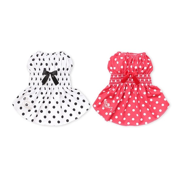 CanNana COOL dot pattern ruched dress 1112 [Small dog dog clothes wear –  TIARA PETS