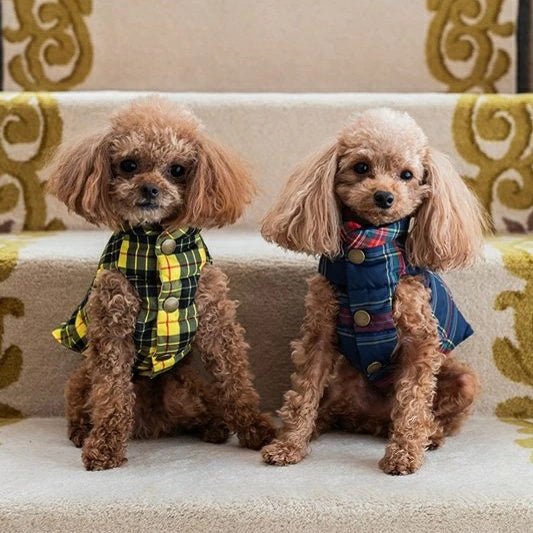 プエルト PUERTO オックスフォード リバーシブルダウンベスト(1/1h)【小型犬 犬服 ウエア アウター 上着 コート セレブ 】 送料無料