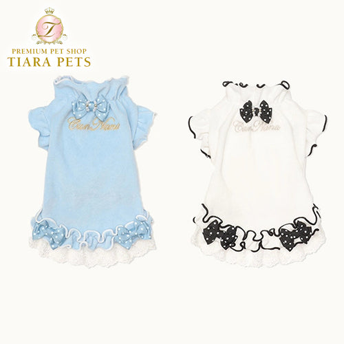 CanNana Frilly velor dress with ribbon embroidery 1116 [Small dog dog –  TIARA PETS