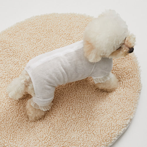 ルイスドッグ louisdog Playful Tracksuit/White【小型犬 犬服 ウエア ロンパース カバーオール つなぎ パンツ セレブ】