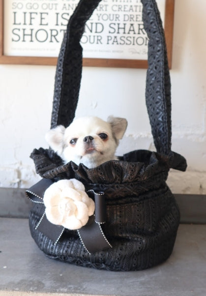 ルル・ドヌフ LouLou29 レザーレース スリング【小型犬 犬用 ペット キャリーバッグ スリング セレブ】