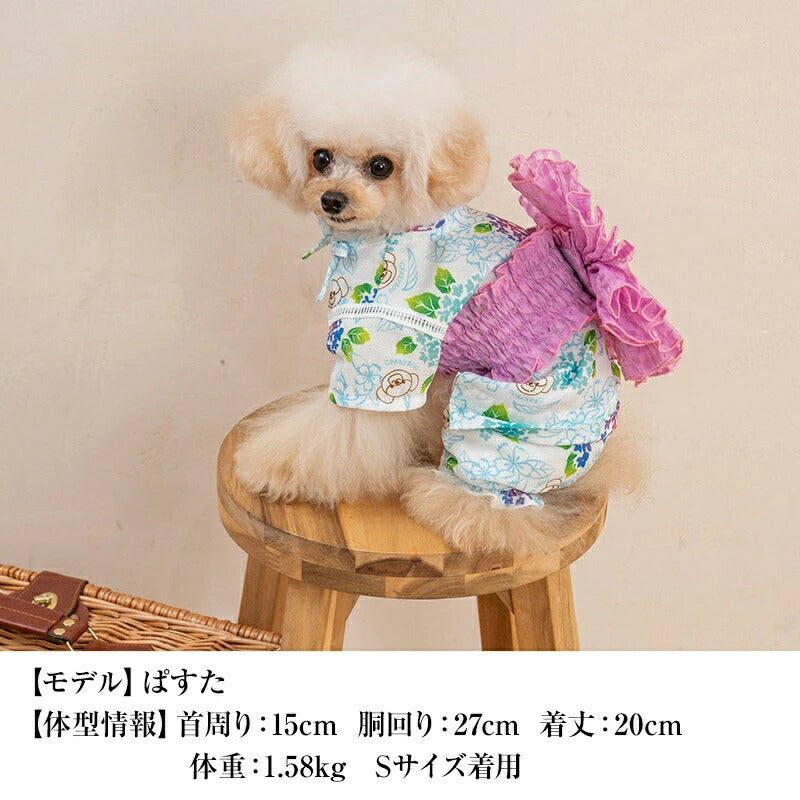 クレイジーブー CRAZYBOO あじさい柄甚平【犬服 小型犬 ウエア セレブ ワンピース】 送料無料
