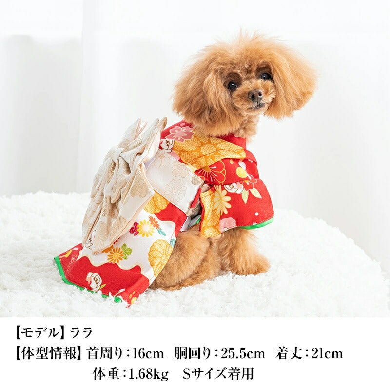 クレイジーブー CRAZYBOO 菊柄着物【犬服 小型犬 ウエア 着物 お正月 セレブ】