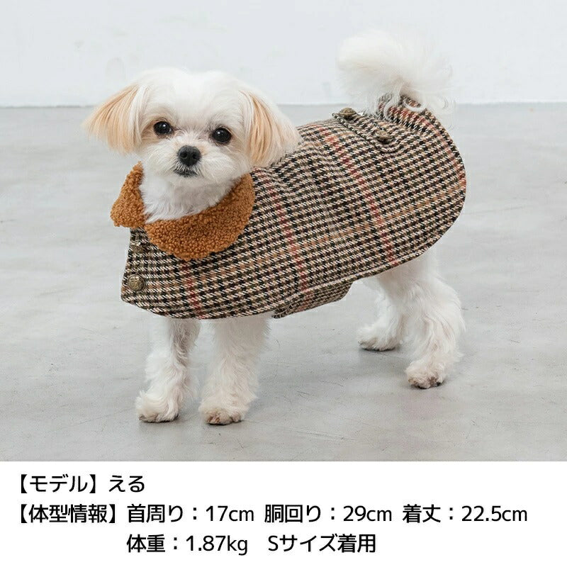ティノティートTINOTITOグレンチェック柄マント【小型犬犬服アウターコート】
