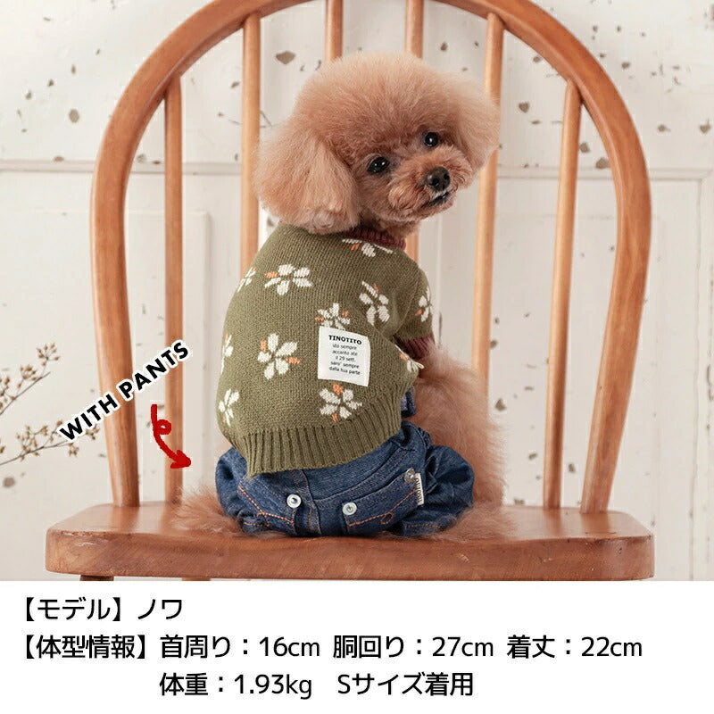 ティノティートTINOTITO花柄ニット【小型犬犬服トップスニットセーター】