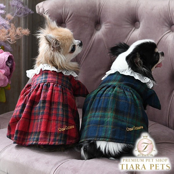 確認用】クークチュール ヒートワンピース チェックワンピース レッド