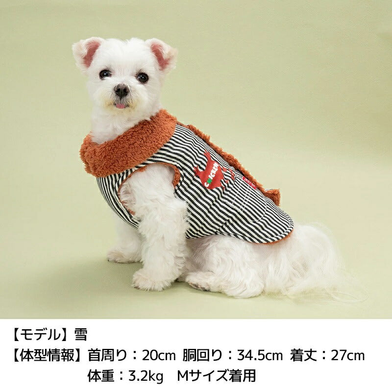 ディーズチャットD'sCHATボーダーチキン柄アウター【犬服小型犬ドッグウェアトップスアウター】