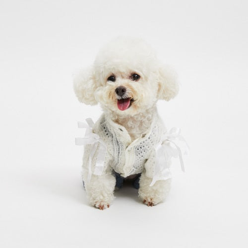 ルイスドッグlouisdogWhiteKnittedCardigan【小型犬犬服トップスアウターカーディガンセレブ】