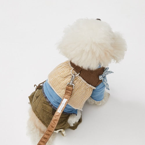 ルイスドッグ louisdog Danish Quilted Harness Set/Choco Brown【小型犬 犬用 ハーネス リード セット セレブ】