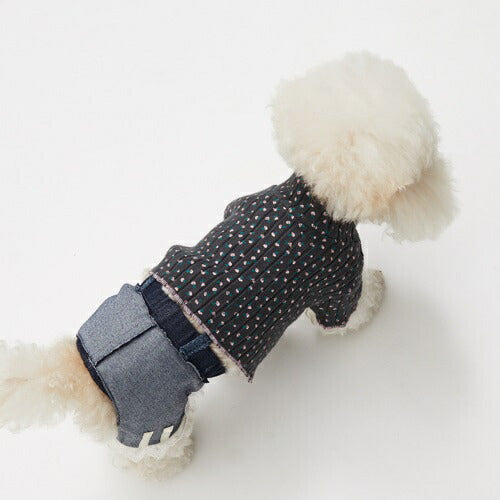 ルイスドッグ louisdog My High Neck/Charcoal Flower【小型犬 犬服 トップス ニット セーター セレブ】