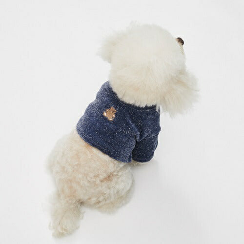 ルイスドッグ louisdog Teddy Blue Glitter Shirt【小型犬 犬服 トップス シャツ セレブ】