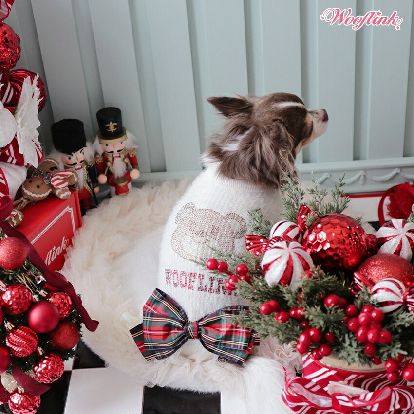 ウーフリンク WOOFLINK HOLIDAY TEDDY PJ【小型犬 犬服 ニット セーター つなぎ オールインワン セレブ】