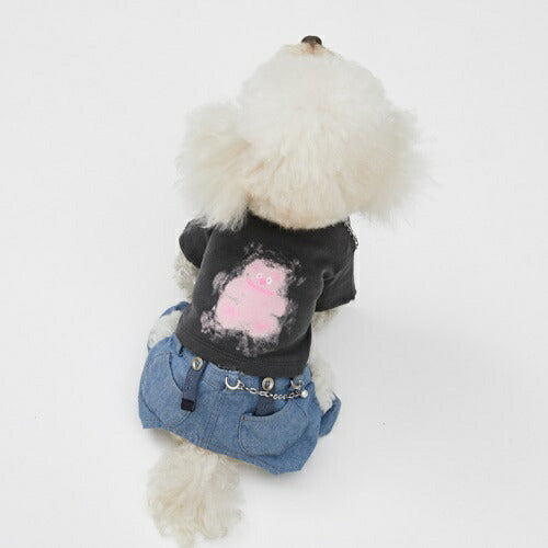 ルイスドッグ louisdog Ghost Teddy TEE/Charcoal【小型犬 犬服 トップス Tシャツ セレブ】