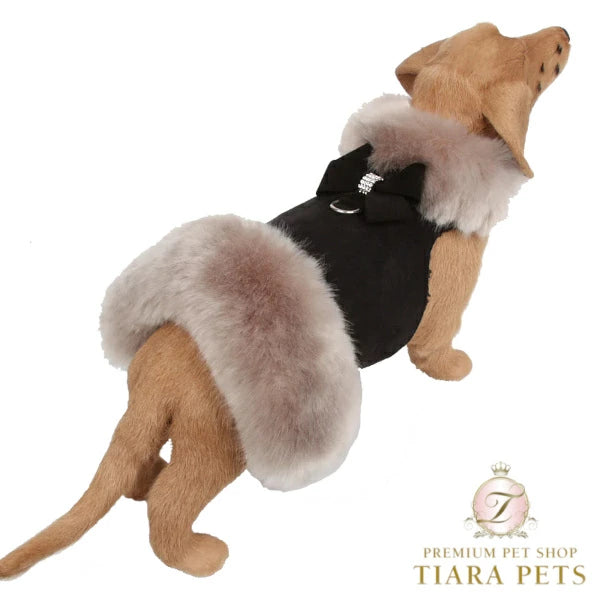 スーザンランシー Susan Lanci DESIGNS Nouveau Bow Soft Silver Fox Fur Coat 受注生産【小型犬 犬用 ハーネス コート セレブ】