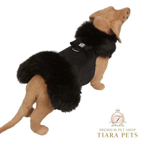 スーザンランシー Susan Lanci DESIGNS Big Bow Black Fox Fur Coat 受注生産【小型犬 犬用 ハーネス コート セレブ】