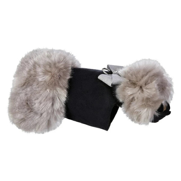 スーザンランシー Susan Lanci DESIGNS Platinum Glitzerati Nouveau Bow Soft Silver Fox Fur Coat 受注生産【小型犬 犬用 ハーネス コート セレブ】