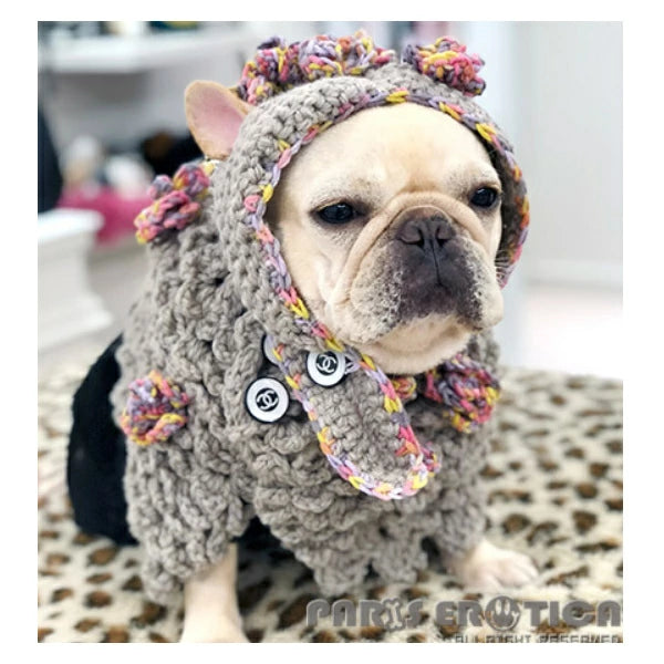 パリエロ PARIERO★受注限定★パリエロぱみゅぱみゅニット帽+ポンチョ【小型犬 犬服 アクセサリー 帽子 アウター セレブ】