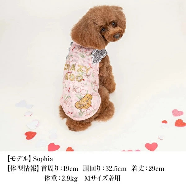 クレイジーブー CRAZYBOO 肩フリルチェリータンク【犬服 小型犬 ウエア トップス タンクトップ セレブ】