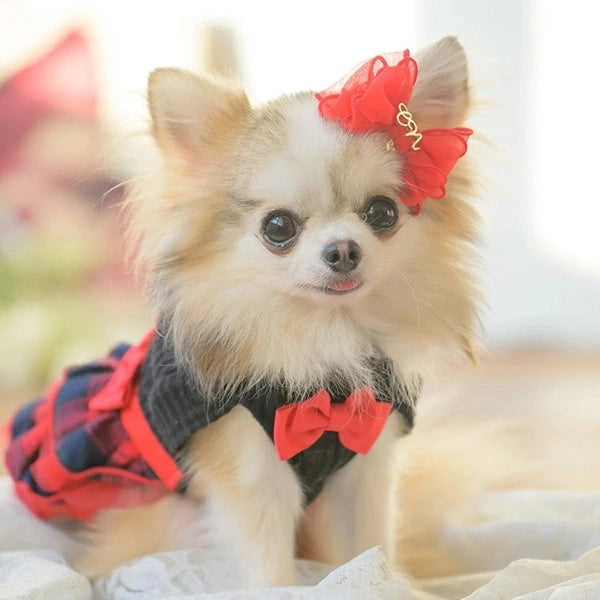 きゃんナナ CanNana ロゴ&ハートリボン LB−1002【小型犬 アクセサリー バレット リボン ヘアーアクセサリー】