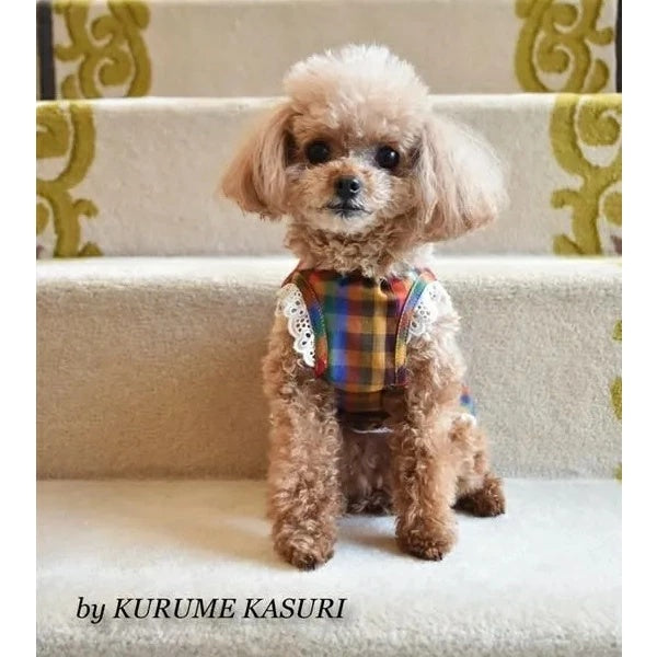プエルト PUERTO KASURIガーデンエプロン(ブロックチェック)【小型犬 犬服 ウエア トップス カットソー エプロン セレブ】