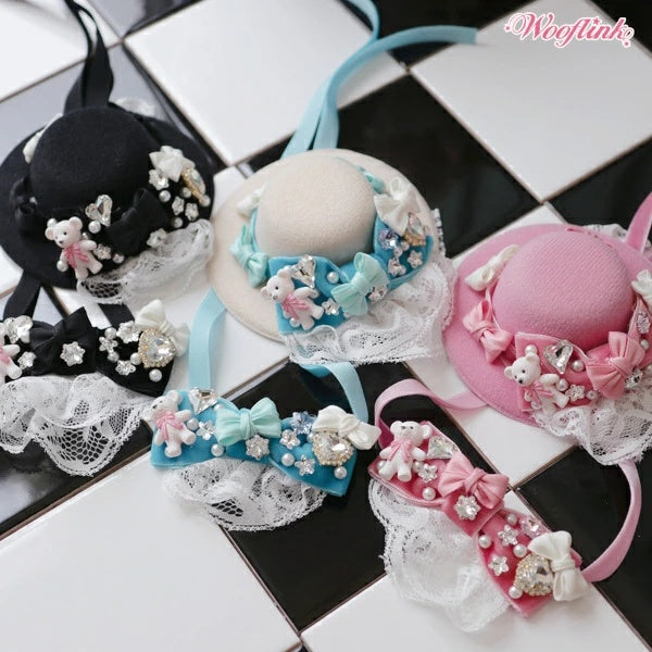 ウーフリンク WOOFLINK NICE DAY FASCINATOR HAT【小型犬 犬用 帽子 ハット セレブ】