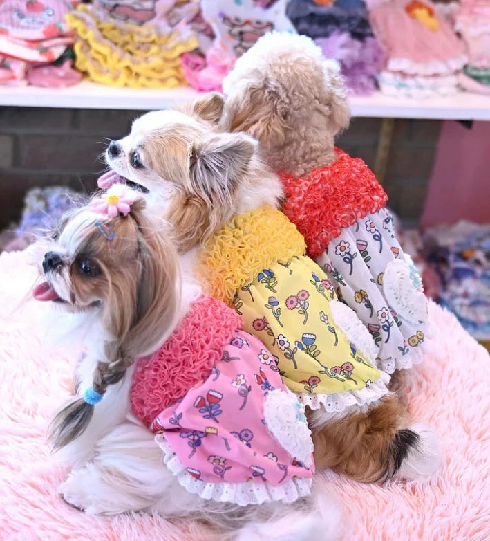 J&Kアニマルズ J&K animals☆予約受付中☆お花ハート ワンピース【小型犬 犬服 ワンピース スカート ドレス】
