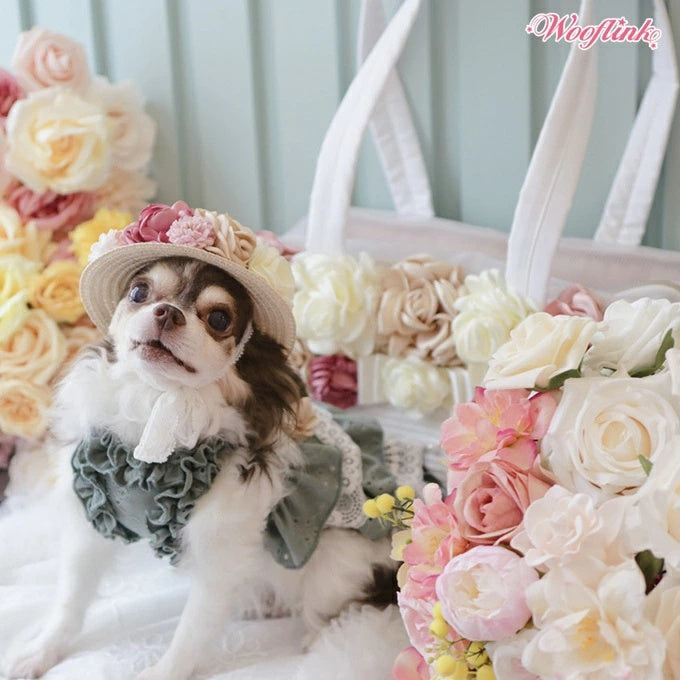 ウーフリンク WOOFLINK SUNKISSED STRAW HAT【小型犬 犬用 帽子 ストローハット 麦わら帽子 アクセサリー セレブ】