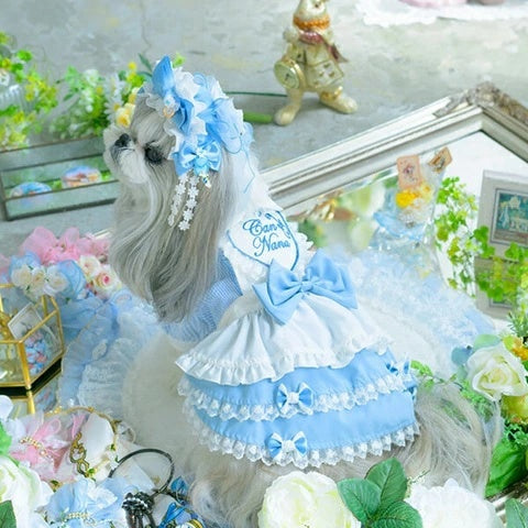きゃんナナ CanNana オーガンジーフリルアリスバレッタ LB-313【小型犬 アクセサリー バレッタ ヘアーアクセサリー】