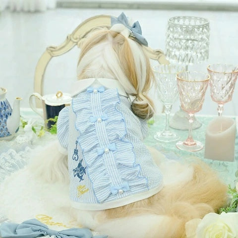 きゃんナナ CanNana アリスストライプシャツ 1162【小型犬 犬服 ウエア トップス シャツ ブラウス】