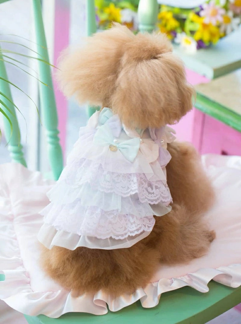 ブルブブ BUL BU-BU リボンいっぱいティアードキャミ【小型犬 犬服 トップス キャミソール ノースリーブ セレブ】