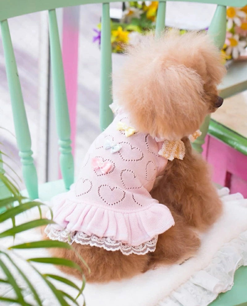 ブルブブ BUL BU-BU 透かしハートキャミO/P【小型犬 犬服 ワンピース スカート ドレス セレブ】