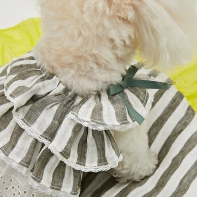 ルイスドッグ louisdog Linen Wave Dress【小型犬 犬服 ワンピース ドレス スカート セレブ】