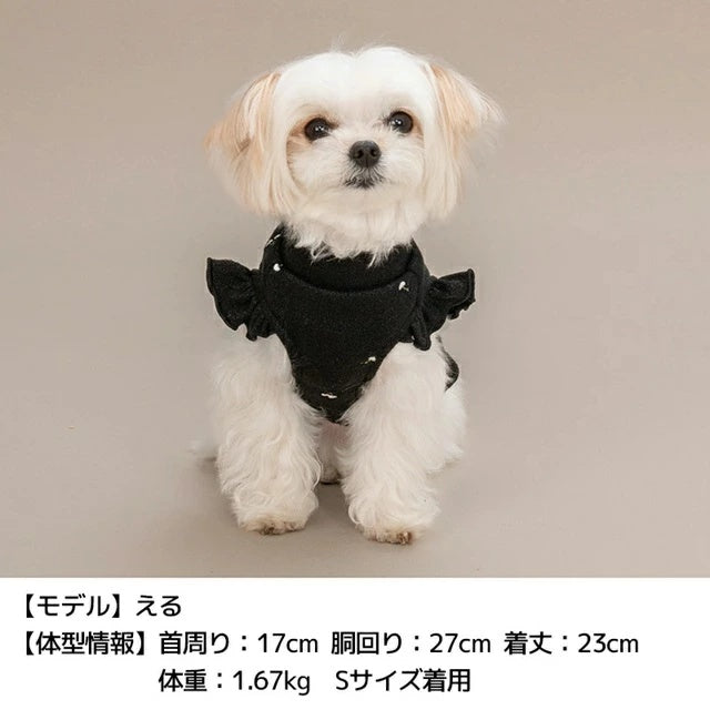 ティノティート TINOTITO 袖フリルハートラメニット【小型犬 犬服 トップス ニット カジュアル】