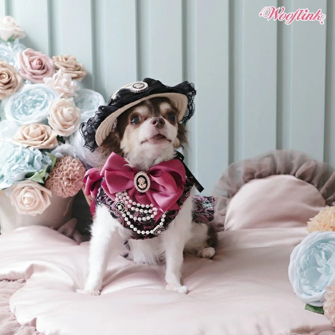 ウーフリンク WOOFLINK FIRST DATE STRAW HAT【小型犬 犬用 アクセサリー 帽子 麦わら帽子 セレブ】