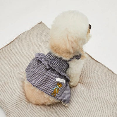 ルイスドッグ louisdog Linen Sun Dress/Teddy【小型犬 犬服 ワンピース ドレス スカート セレブ】