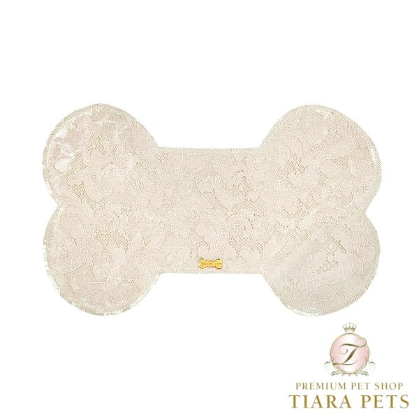 フォーペッツオンリー For Pets Only Bone Lace Lunch Time Mat Ivory【犬用 ランチマット フードマット セレブ】