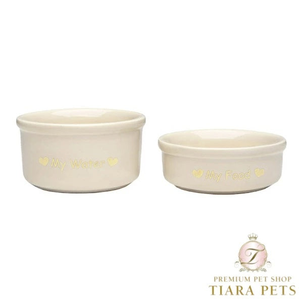 フォーペッツオンリー For Pets Only Teacup Bowl Set Beige Cream【犬用 食器 フードボウル セレブ】