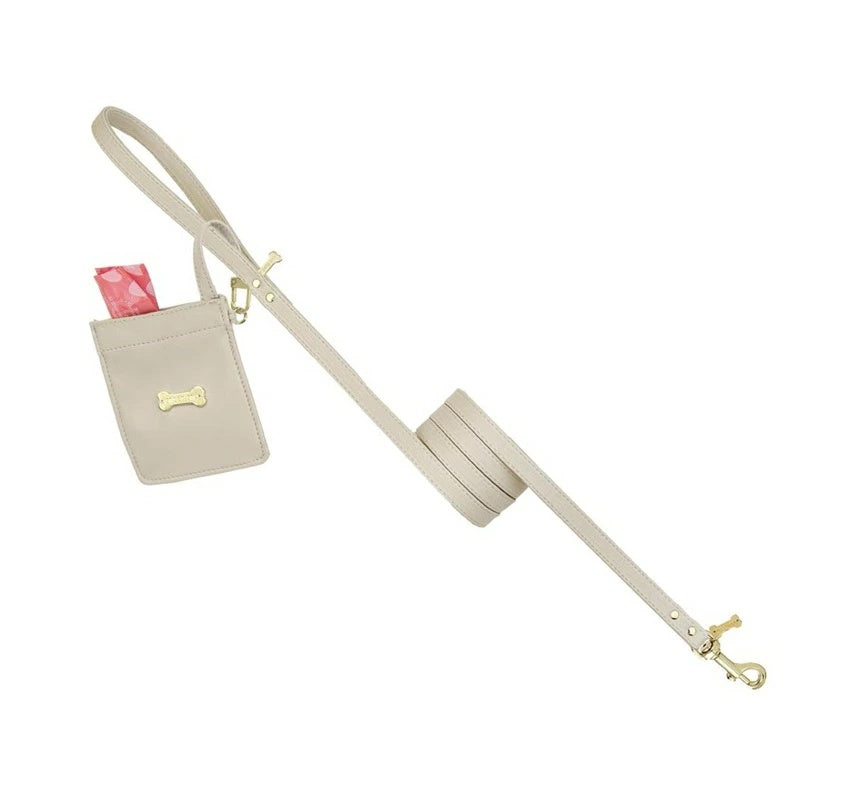 フォーペッツオンリー For Pets Only Plain Lead Greige/Gold【小型犬用 犬用 リード お散歩 セレブ】