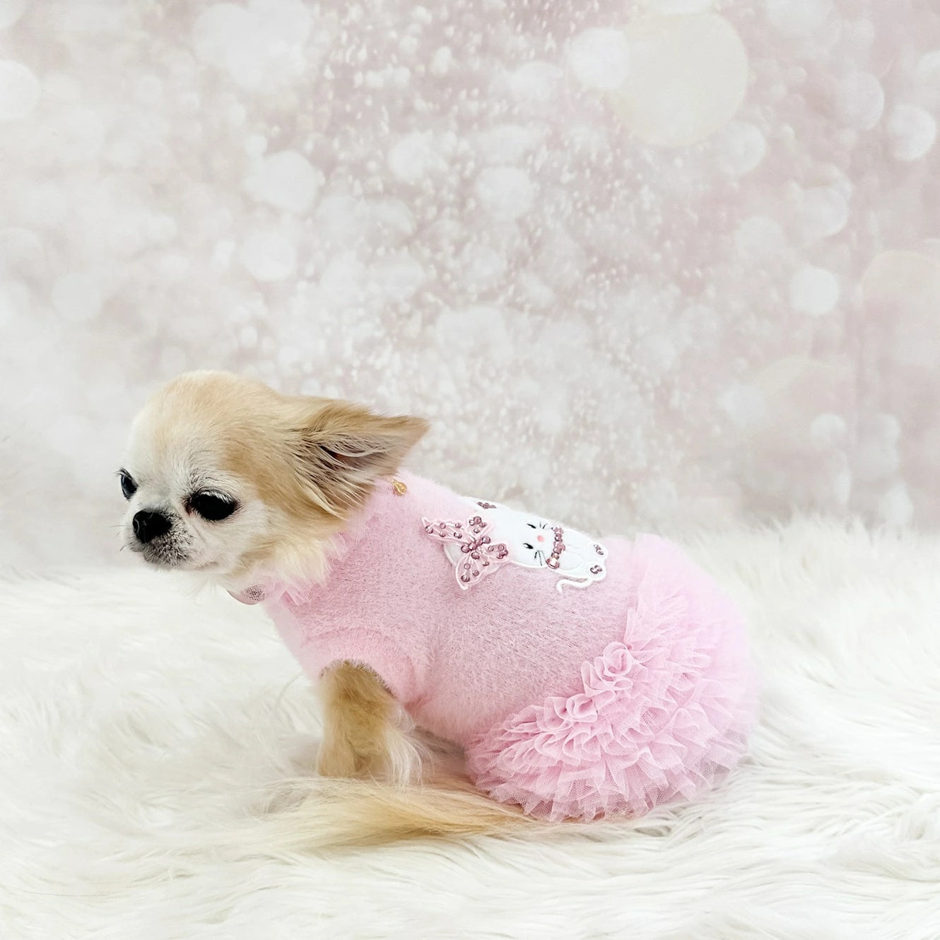 フォーペッツオンリー For Pets Only TopoMio Dancing Dress Pink【小型犬用 犬服 ワンピース ドレス スカート セレブ】