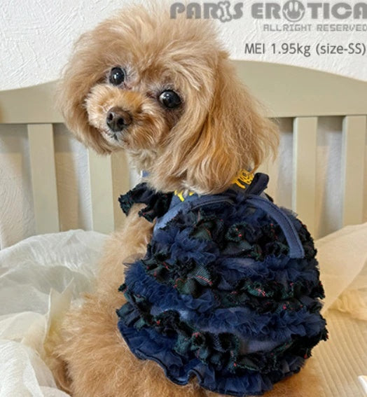 パリエロ PARIERO PINK GOLD Ruffle Dress【小型犬 犬服 ワンピース ドレス スカート セレブ】