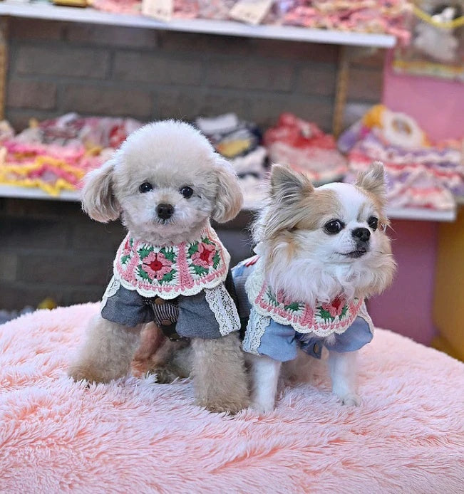 J&Kアニマルズ J&K animals パッチワーク デニムシャツ【小型犬 犬服 トップス シャツ】