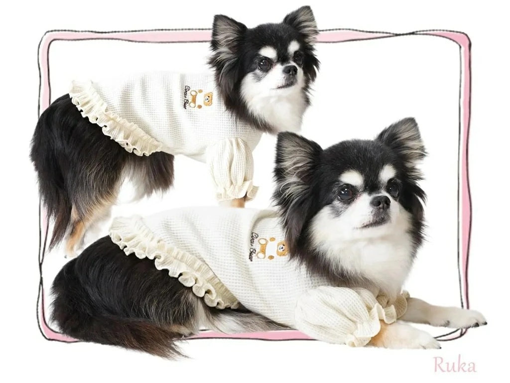 サーカスサーカス circus circus ★先行予約10月上旬入荷★Toy Bear Glitter Waffle Frill OP(CCW-0287)【小型犬 犬用 ウエア ワンピース スカート フーディ】
