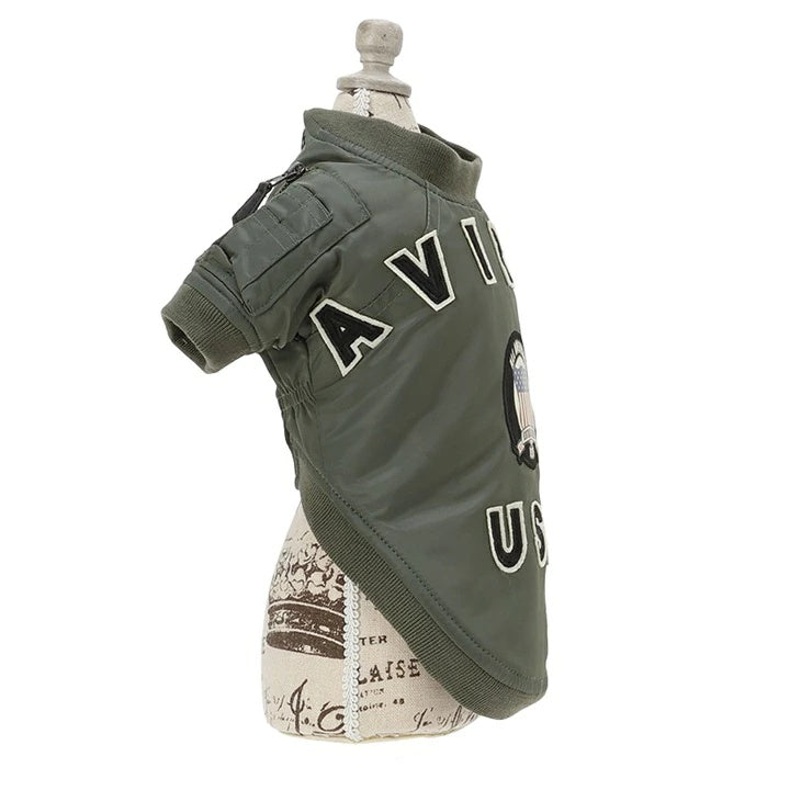 アヴィレックス AVIREX MA-1シグニチャービッグロゴ【小型犬 犬服 アウター ジャケット カジュアル】